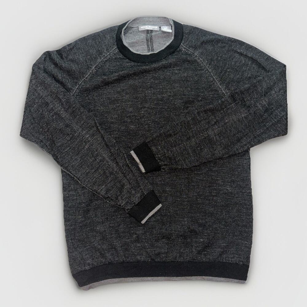 Michael Brandon Vintage Men’s 100% Merino‎ Wool Sweater Dark Grey Size M Great